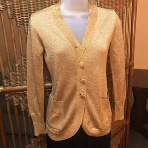 Gold Metallic Sweater - Size Small